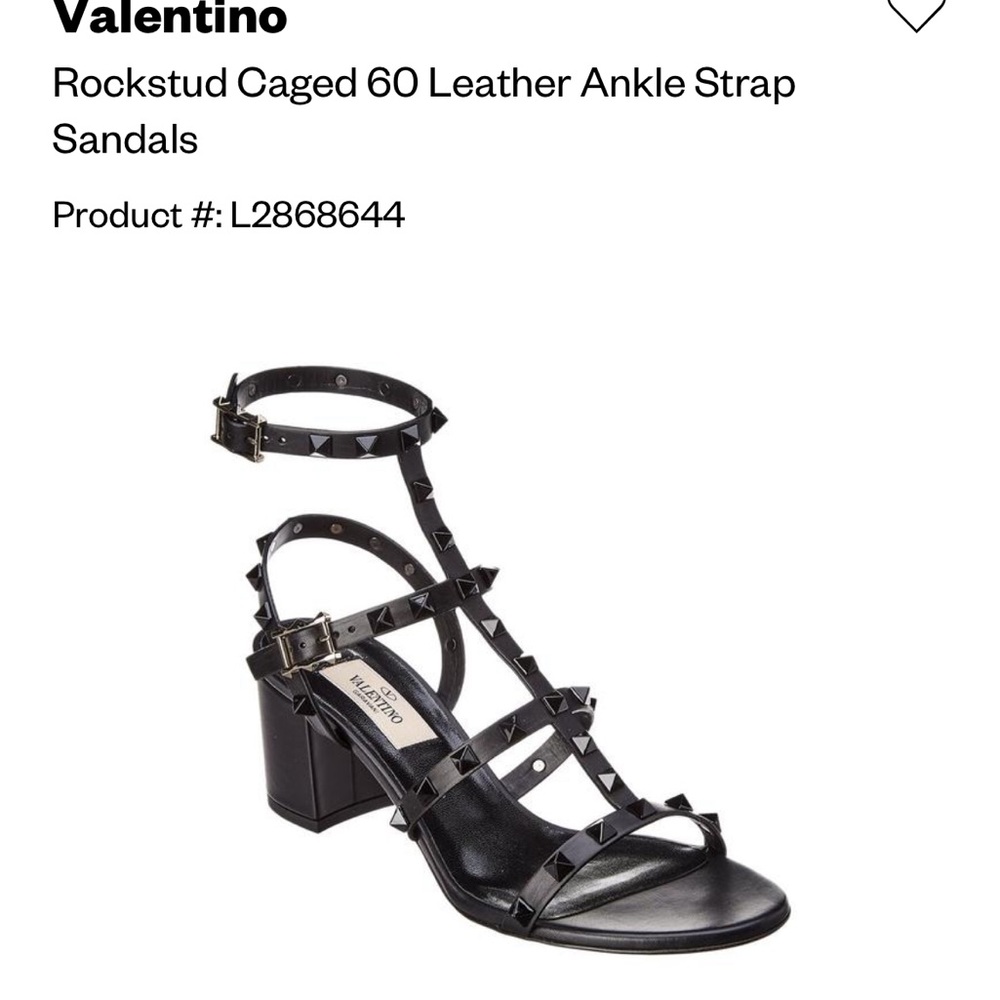 Valentino leather ankle strap sandal with BLACK STUDS.